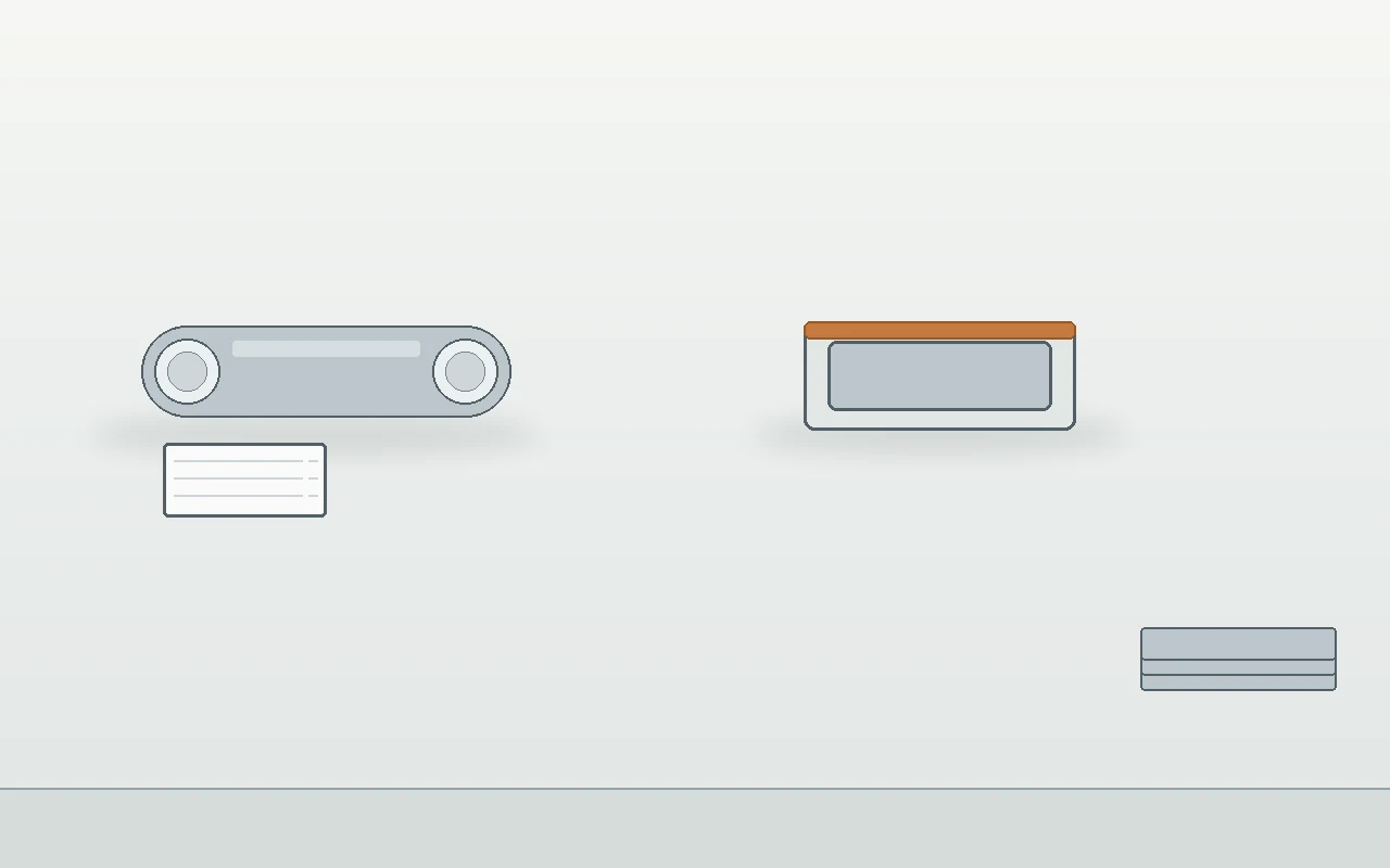 Illustration of a parent tube and shorter cut blanks, each group carrying a blank identification tag