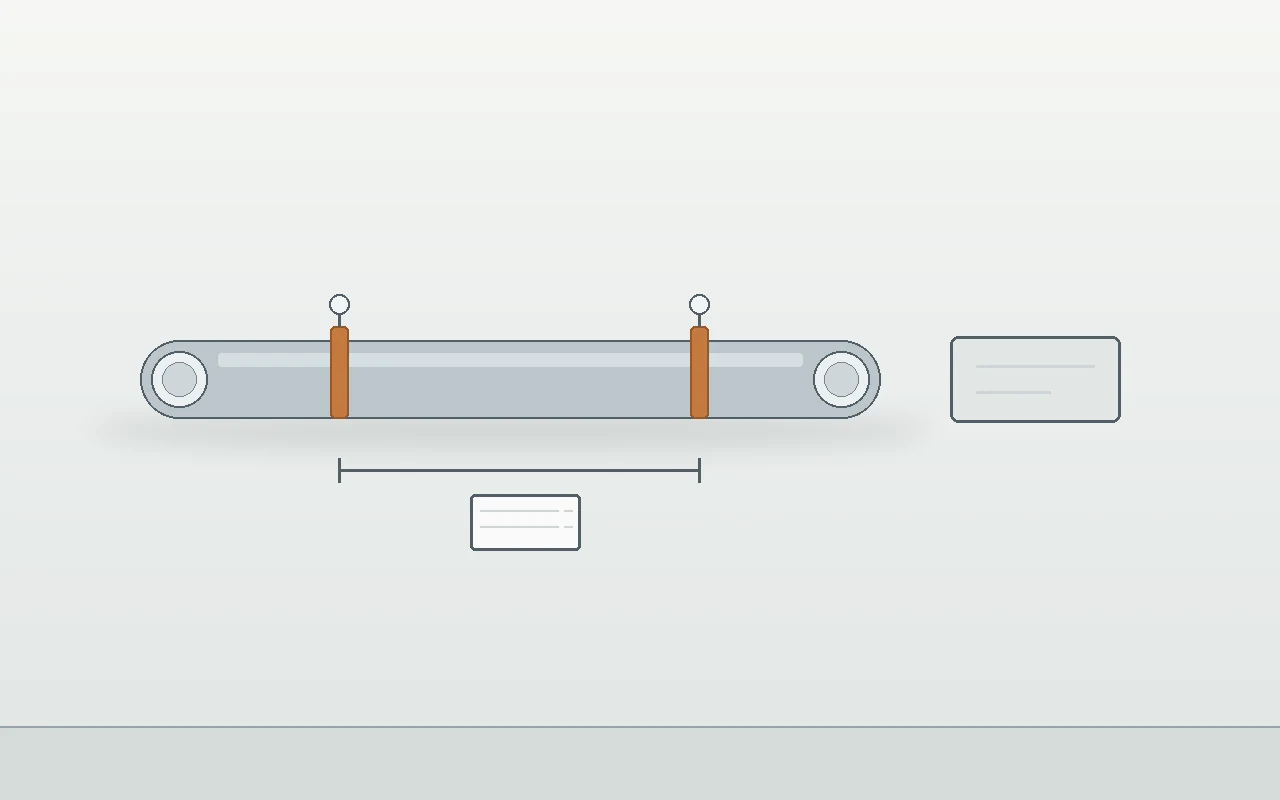 Illustration of a parent tube and shorter cut blanks, each group carrying a blank identification tag