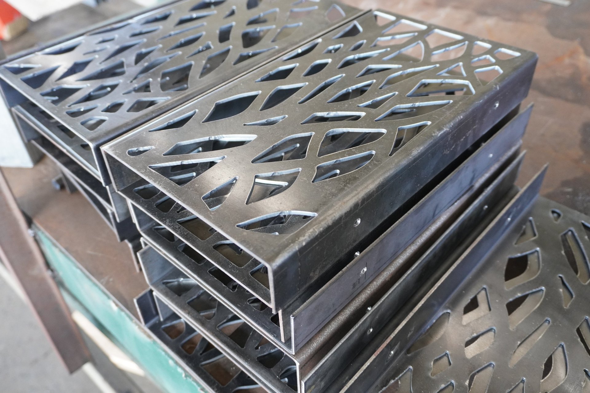 Precision-cut steel panel with a clean finished edge