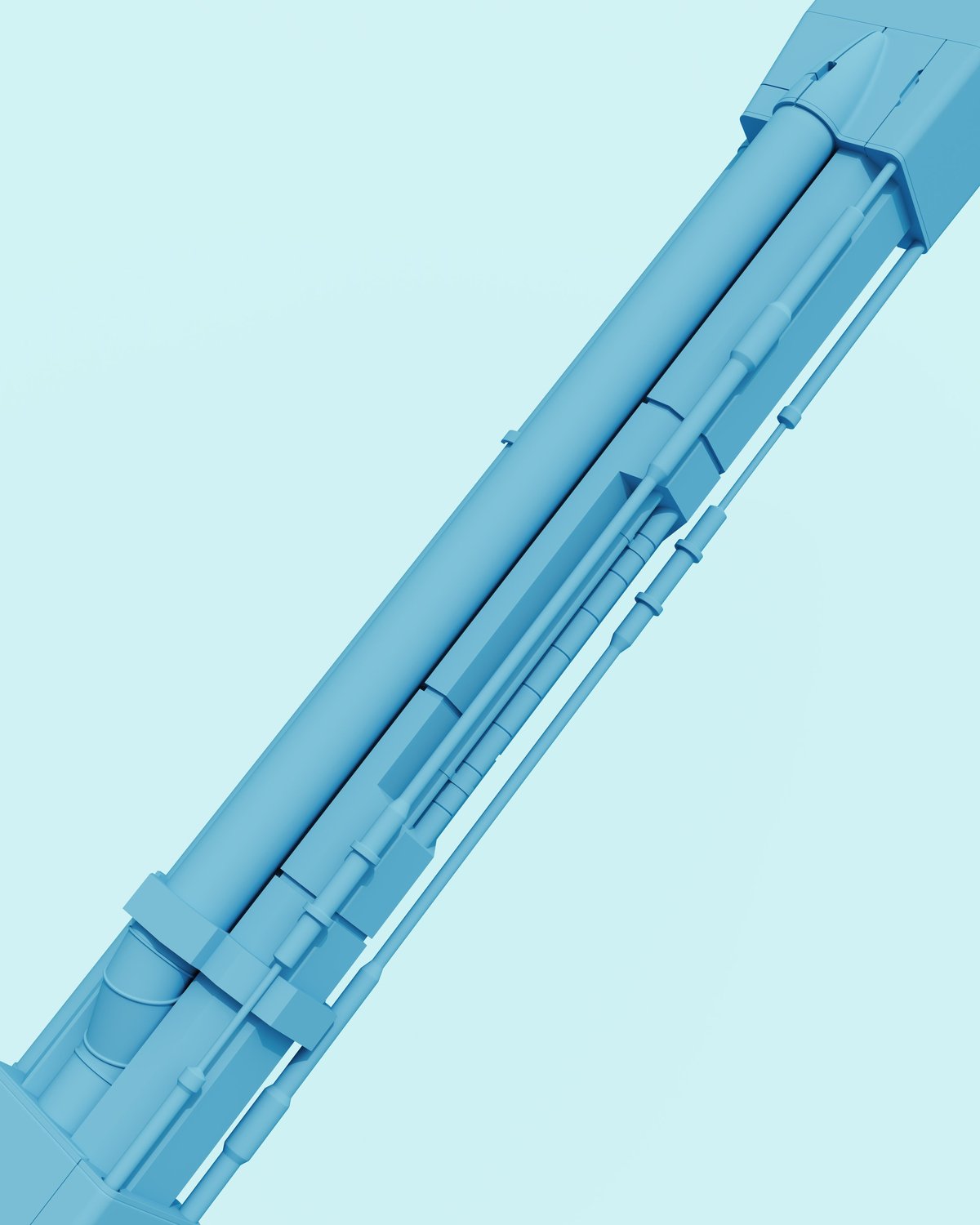 Close view of steel tube profiles showing hollow section geometry
