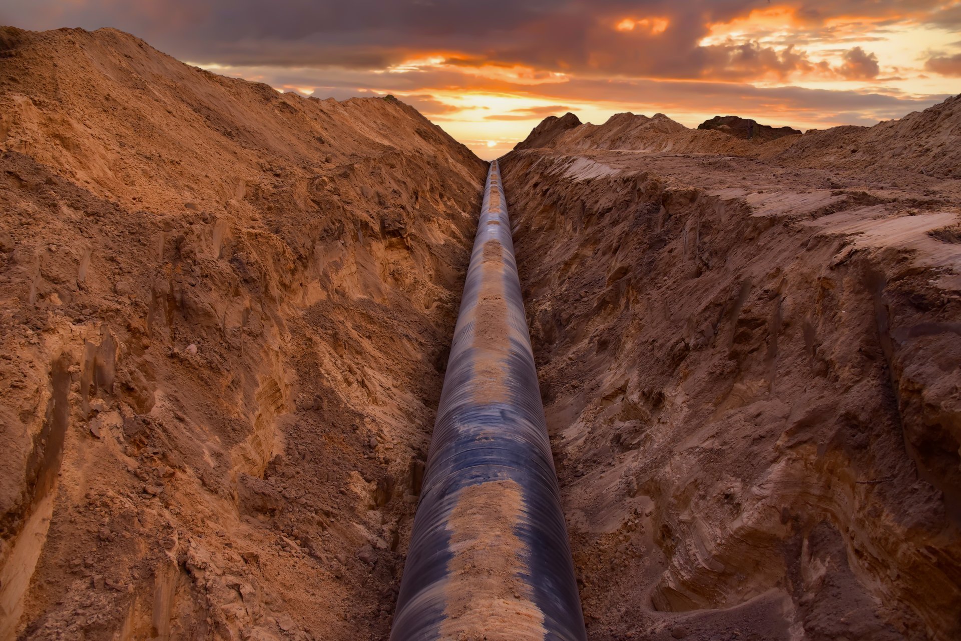 Water Pipeline Steel Pipe installed in a trench, water-utility context for pipeline steel pipe supply