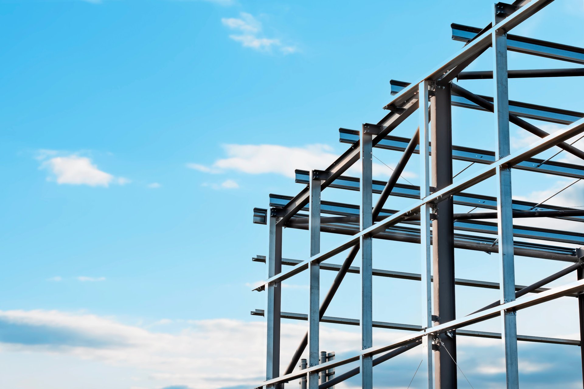 Industrial building structural steel identification and dimension check for buyer specification review.