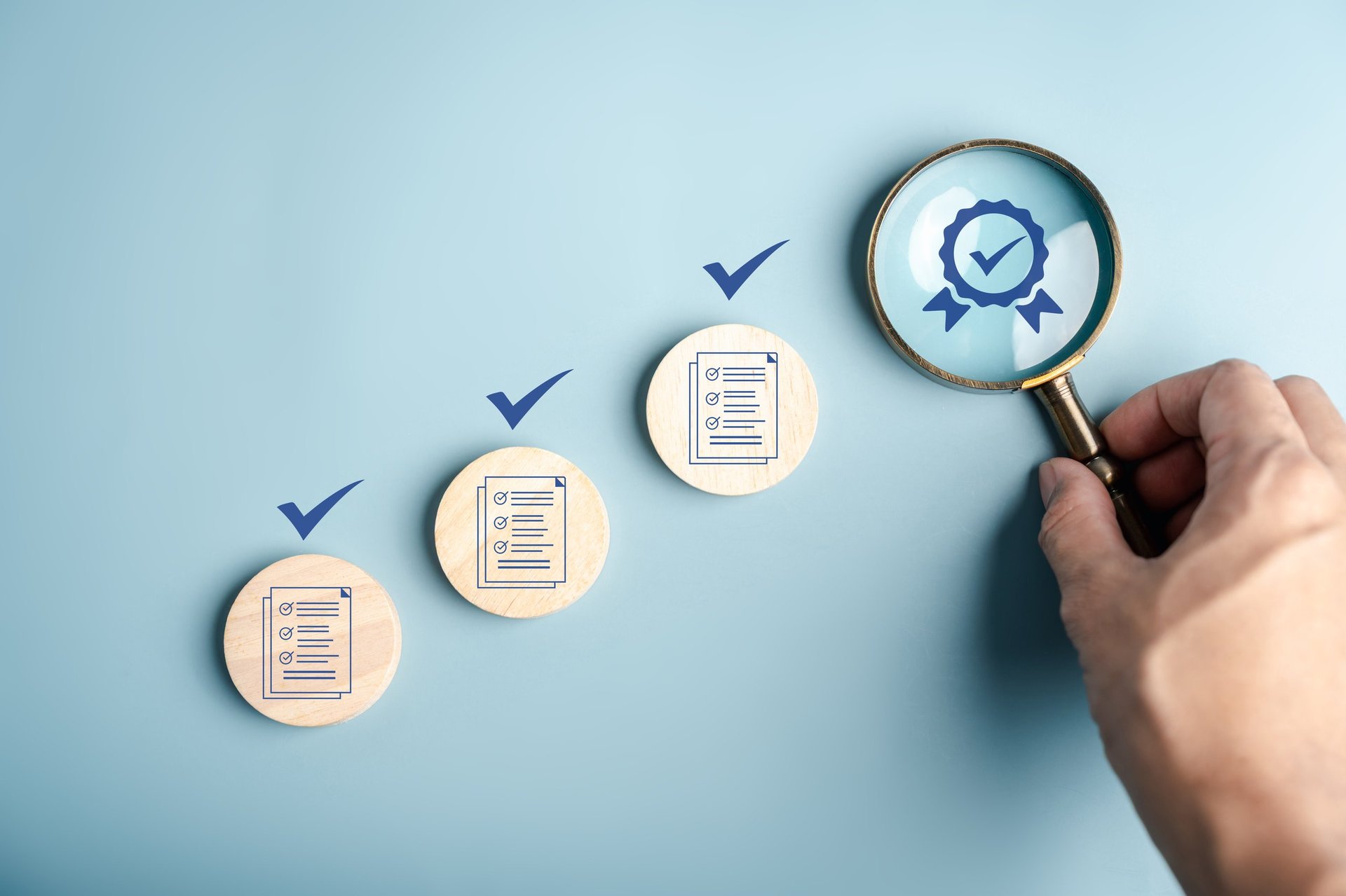 Certificate and document checklist being reviewed as part of a compliance verification