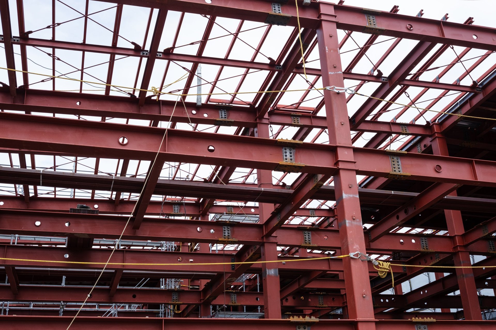 Structural steel beams prepared for project supply