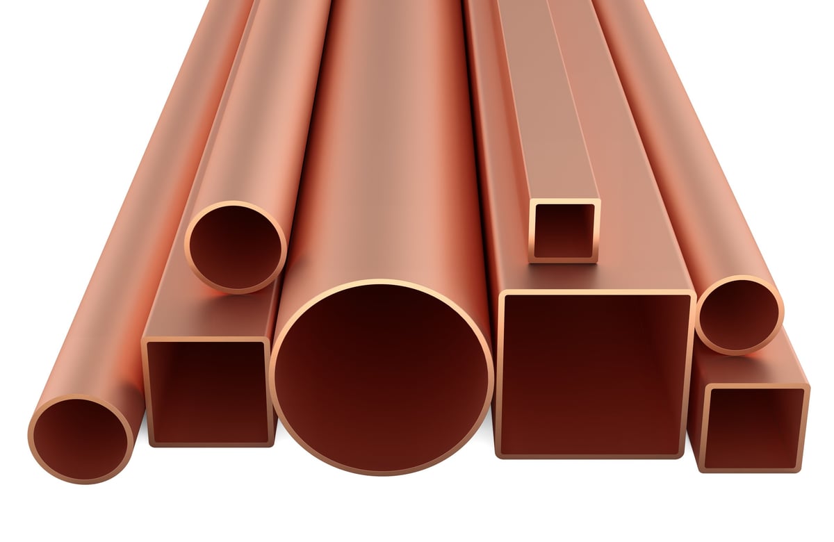 Square and rectangular steel box profile sections shown end-on to compare the two forms