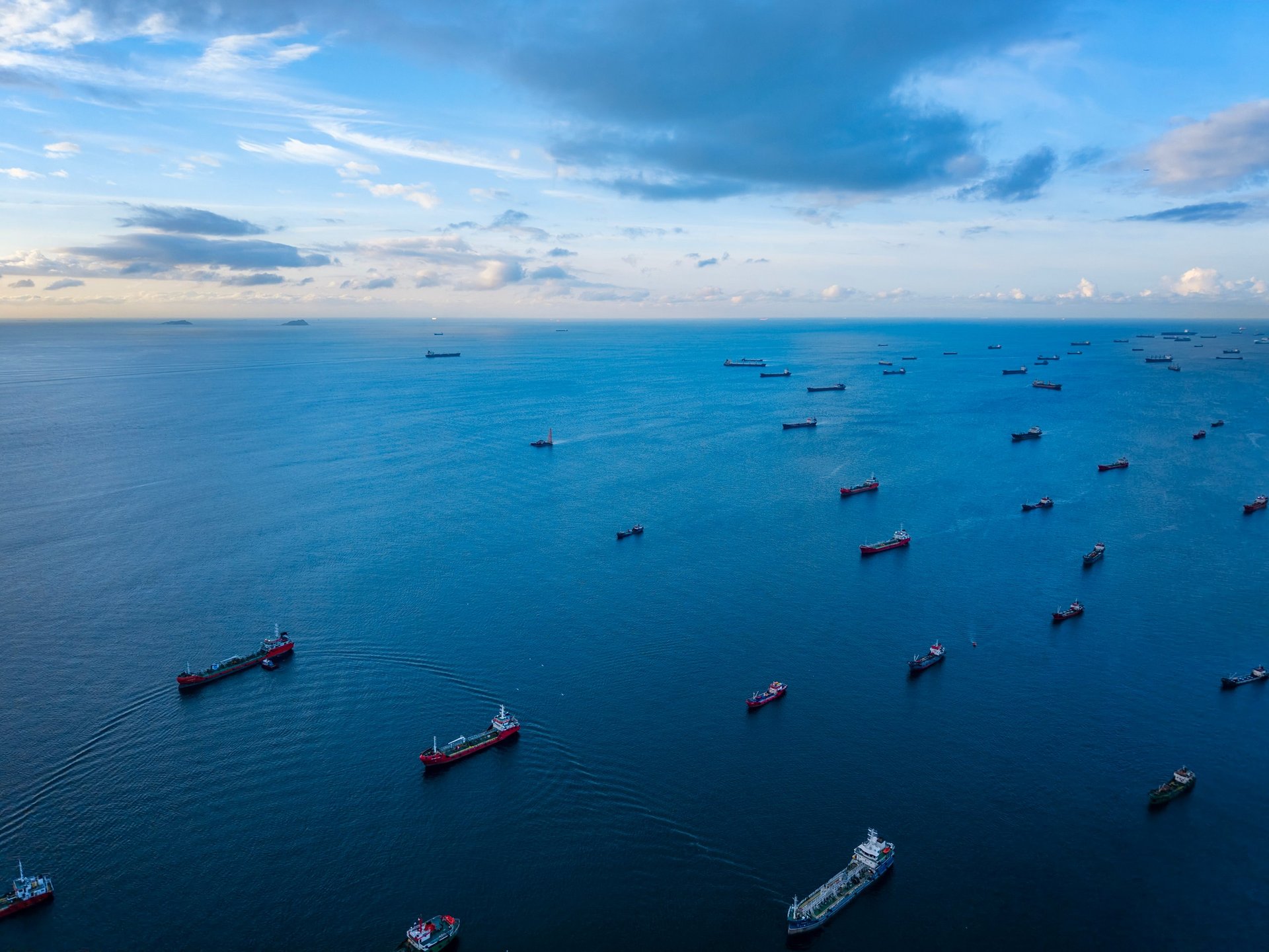 Large cargo vessel at sea, illustrating how Noor Deira Steel routes steel to each GCC destination