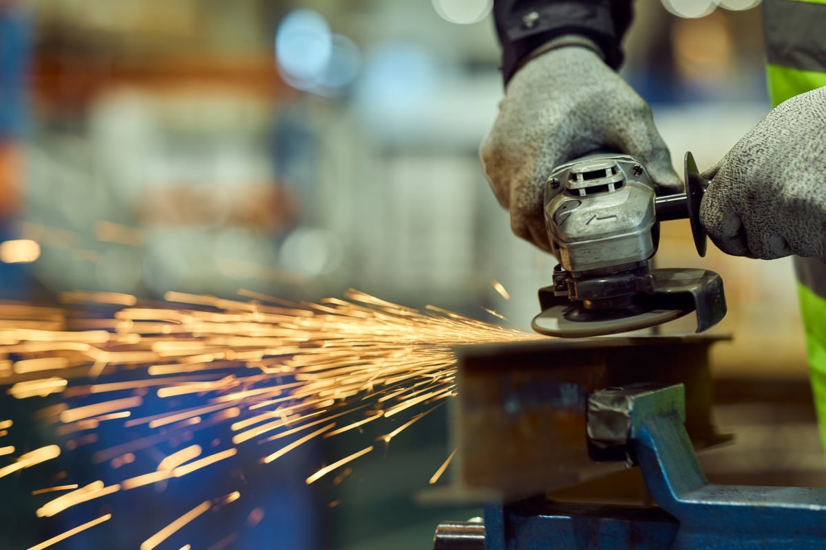 Checker tread plate procurement scene showing fabrication planning with cut layout and welding preparation