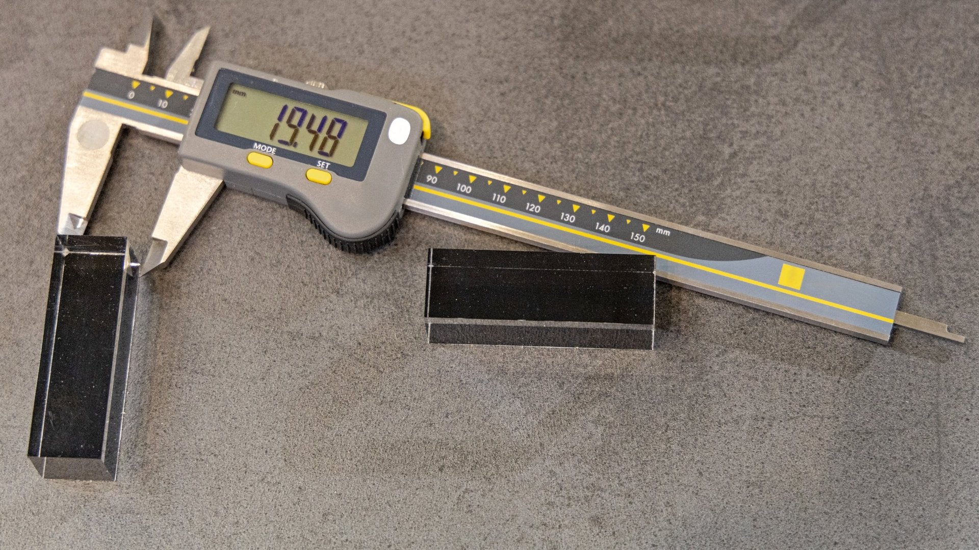 Steel Plate — Saudi Arabia inspection context showing dimensional inspection with a measuring tool for steel plate supplier Saudi Arabia