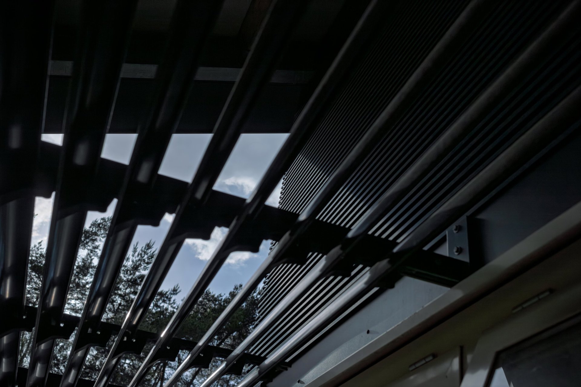 Bent reinforcement bars being positioned and fixed into a reinforcement cage on site
