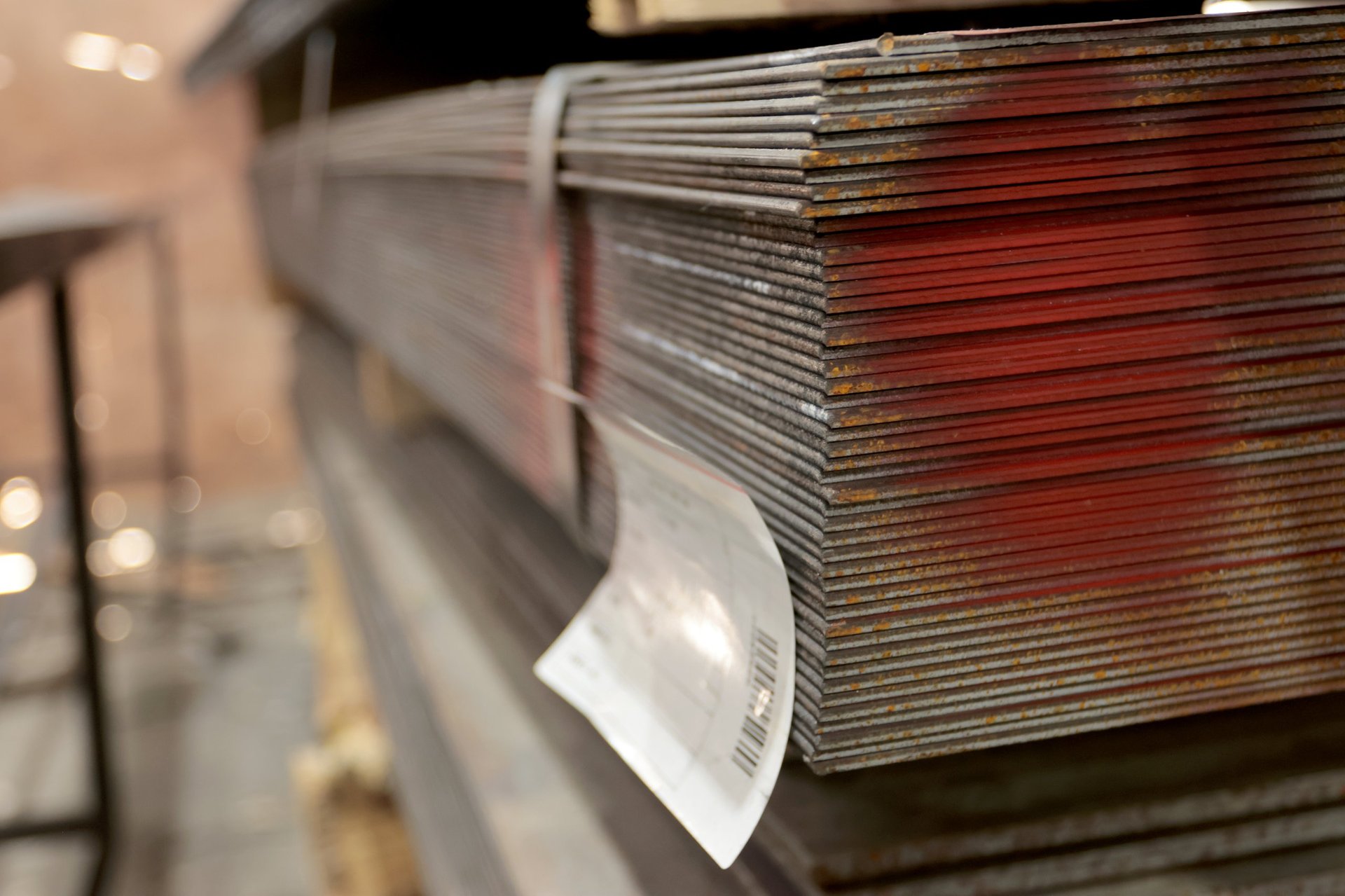 Standards procurement scene showing cut surfaces and identification marking