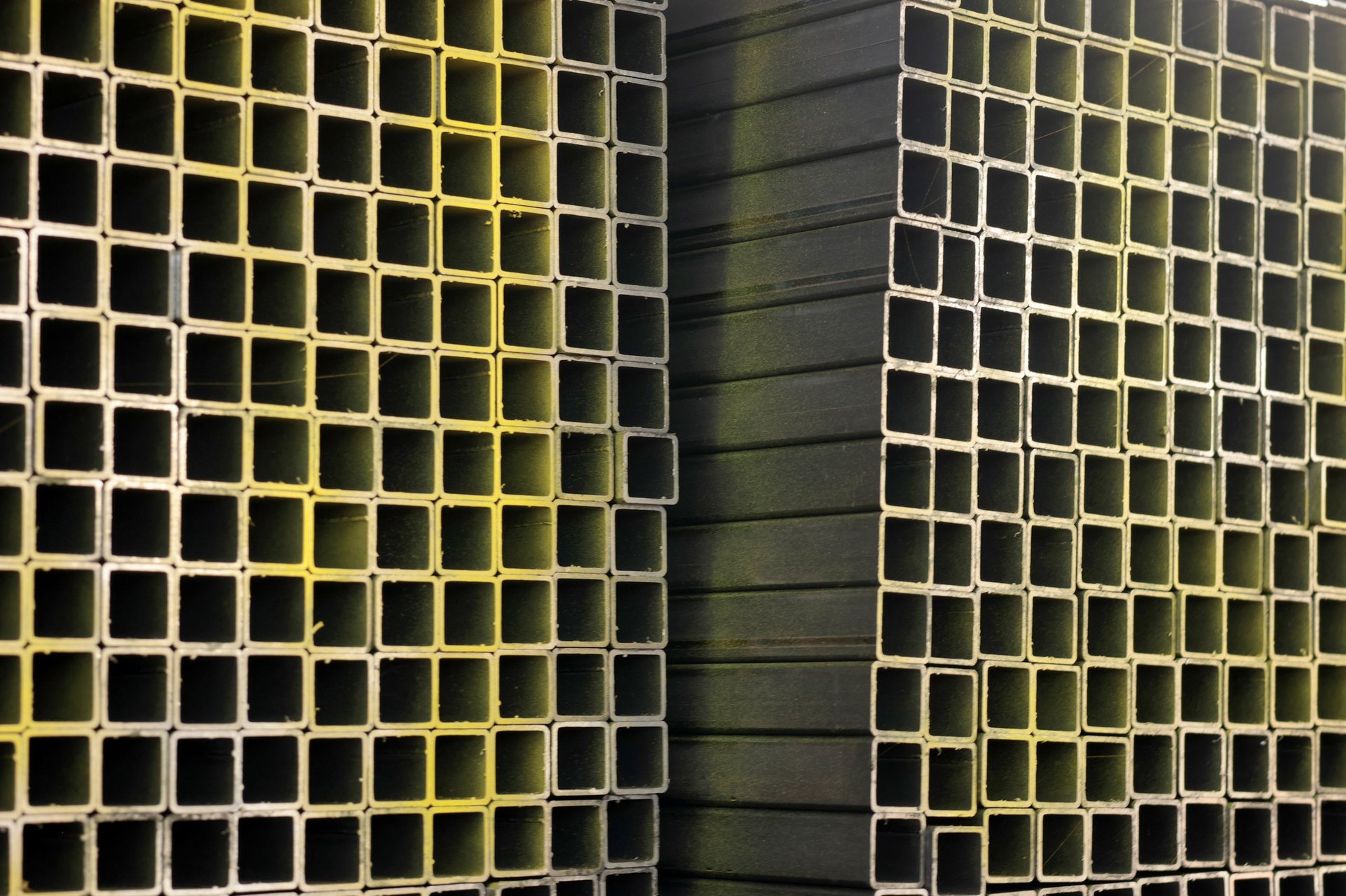 Cut square hollow section ends checked against the ordered dimensions